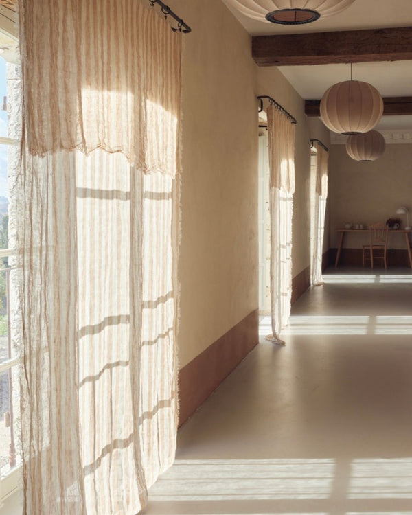 STRIPED LINEN GAUZE CURTAIN