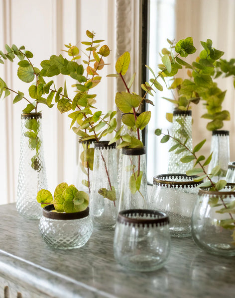 1960s Large soliflore vase with vertical filaments transparent glass - Sold